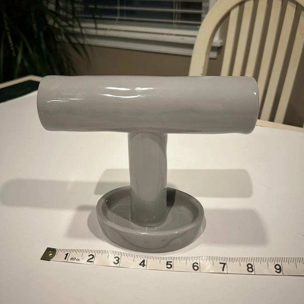 RAE DUNN GRAY CERAMIC JEWELRY HOLDER